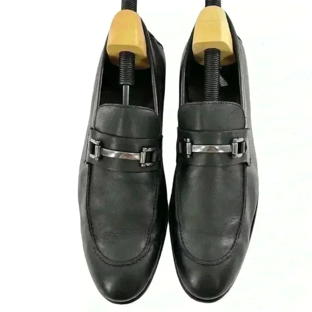 Saks fifth Avenue Red mens dress shoes size 12 black leather horsebit loafers